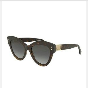 Fendi Brown Cat Eye Havana Sunglasses